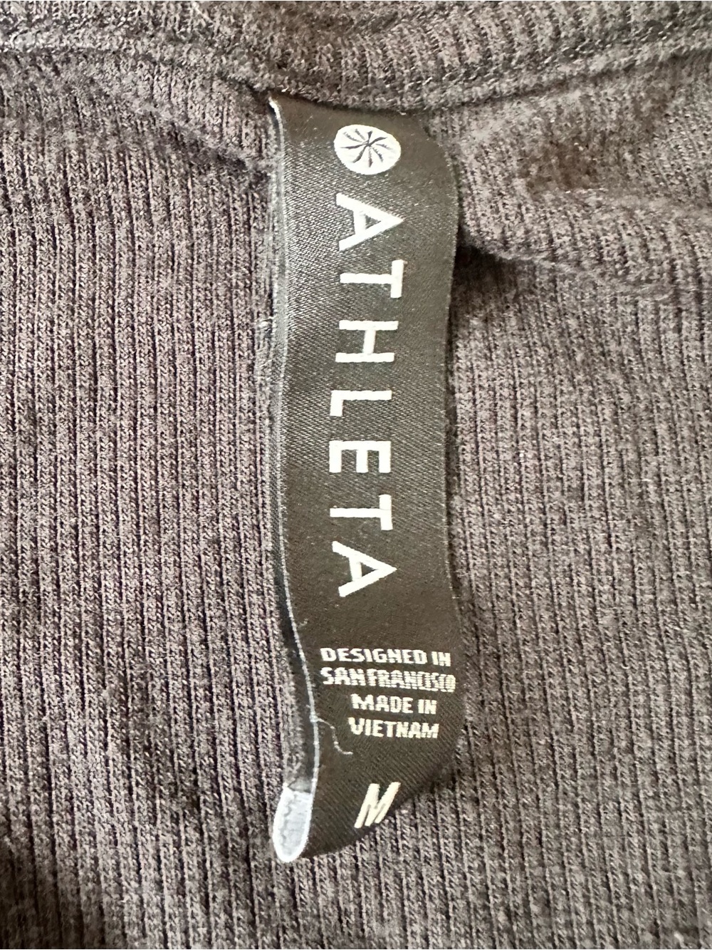 Athleta Long Sleeve Ribbed Scoop Neck Shirt Black Medium Basic Layering Capsule - Picture 2 of 6